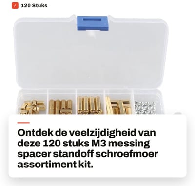 Dailygoods - 120 Stuks M3 Messing Spacer Standoff Kit - Hoogwaardige Kwaliteit - Handige Opbergdoos - Perfect voor Doe-het-zelvers - Assortiment van A...