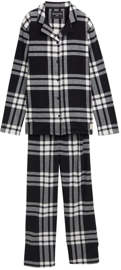 Tom Tailor - Pyjamaset met ruitjespatroon - Maat 36 - grey-dark-check