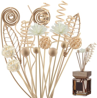 Dailygoods - Geurstokjes 32 stuks rotanstaafjes voor kamergeur, duurzame diffuser, staafjes, meerdere stijlen, rotan houten diffusorstaafjes voor badkamer, kantoor en woonkamer