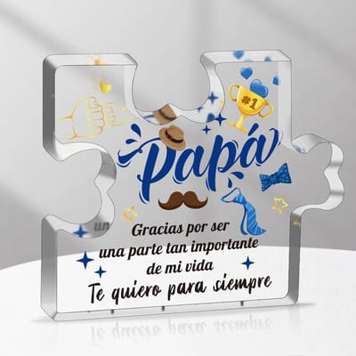 Dailygoods- Acryl Blok Gegraveerd - Thuisdecoratie - Vaderdagcadeau - Verjaardagscadeau - Kerstmis Cadeau - Persoonlijk Geschenk