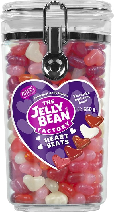 The Jelly Bean Factory - Heart Beats - Snoeppot - Gevuld met Snoep - Cadeau - 650 g