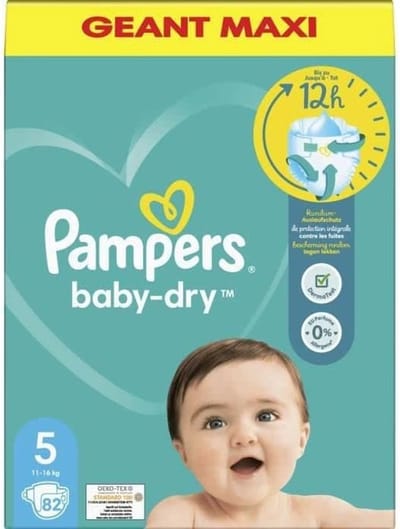 Babydry Luiers - Baby luiers - Droog Blijven - Dermatologisch Getest - Maat 5 - 82 stuks - Wit