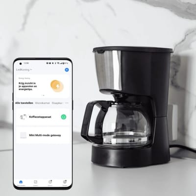 Slim koffiezetapparaat - Slimme stekker voor tussen uw koffiezetapparaat en het stopcontact - Slimme stekker met energiemeting - enkelvoudig