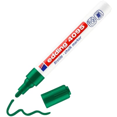 edding 4095 krijtmarker groen - krijtmarkers - raamstift - raamstiften - chalkmarker -– krijtstift – glasstift – schoolbordstift – krijtbordstift – stoepbordstift