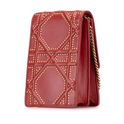 Tweedehands Studded Lamsleer Verticale Diorama Crossbody