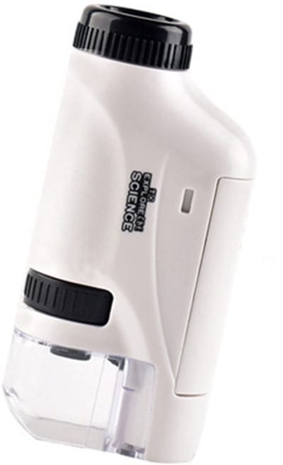 Microscoop voor kinderen - Handmicroscoop - Draagbare Microscoop met LED Verlichting - Educatief montessori speelgoed - Wit