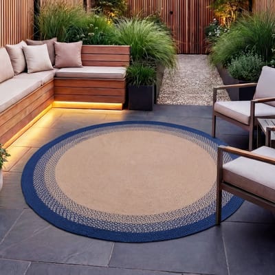 Studio Clarice Rond Buitenkleed - Florence Blauw - Ø 80cm