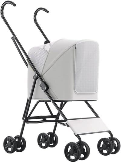 Huisdierenbuggy - Hondenwagen - Buitenritten - 3-in-1 functie - 8 kg draagvermogen - Wit