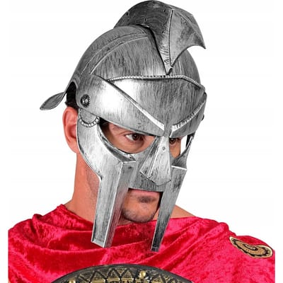 Casque de Gladiateur Romain Spartiate Chevalier Médiéval Guerrier Bal gray