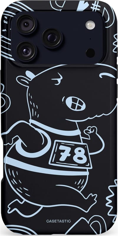 Casetastic hoesje geschikt voor Apple iPhone 17 Pro Max - MagSafe - Dubbellaagse bescherming - Capibara kampioen - Fashion Case - Zwart Grijs