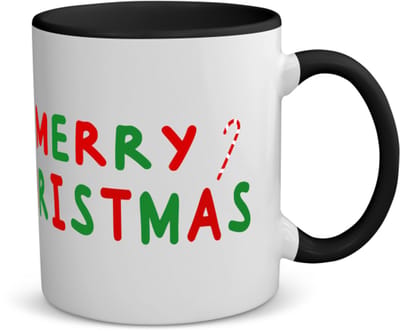Akyol - kerst merry christmas koffiemok - theemok - zwart - Kerstmis - kerst beker - winter - kerst - christmas - kerst cadeau - 350 ML inhoud