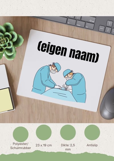 Akyol - chirurgen met eigen naam Muismat - Chirurg - patiënten/doktoren - collega's - verjaardag - afscheidscadeau - geschenk - kado - 23 bij 19 cm