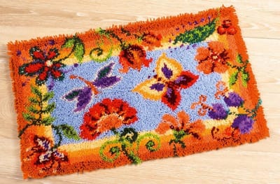 Vervaco - Knooptapijt kit - Decoratieve bloemen - PN-0145323 - Borduren - Borduurpakket - Borduurpakket volwassenen - Borduurpakket kind