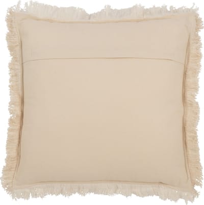 J-Line kussen Franjes Mousseline - katoen - lichtbeige