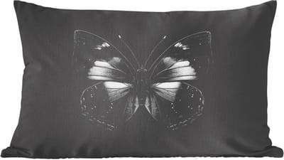 Sierkussens - Kussentjes Woonkamer - 60x40 cm - Vlinder - Grijs - Mysterieus