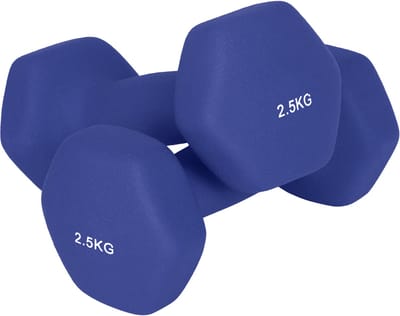SONGMICS - Dumbells - Halterset 2 Stuks - Halters met Hexagon Vorm - Neopreen Coating