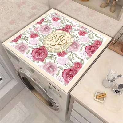 Beschermmat Apparaten - Mat voor Wasmachine - Apparaten Beschermen - Absorberend Sneldrogend - 50 x 50 cm - Bloemenstijl