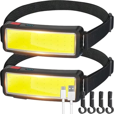 DD® Hoofdlamp LED Oplaadbaar - Koplampen - Hoofdlampje - 19x11x6cm - Zwart