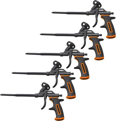 TRUTZHOLM Schuimpistool Teflon Set van 5 - Heavy Duty Bouwschuimpistool Antiaanbak - PU-Schuim Montageschuimpistool Bulk