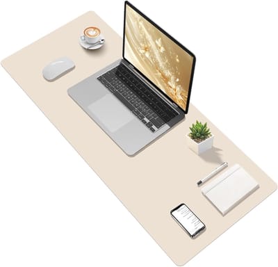 Beige bureauonderlegger van 100 x 40 cm voor een georganiseerde en stijlvolle werkplek