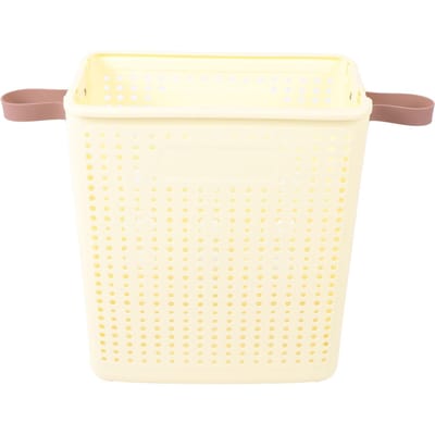 Slanke Wasmand Opvouwbaar Ruimtebesparend Stevig PP Plastic Smalle Kledingmand voor Badkamer No wheels white