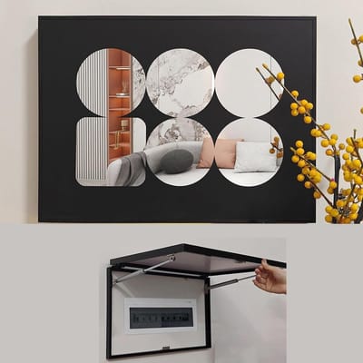 Decoratief Deksel - Zekeringkast Bescherming - Interieur Verfraaien - Met Spiegeloppervlak - 60 x 40 cm - Zwart