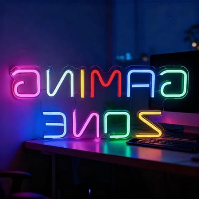 Kleurrijk LED Neon Licht voor Game Room, 32x14cm Wanddecoratie met Schakelaar en USB Voeding, Perfect voor Gamer Slaapkamer en Speelruimte