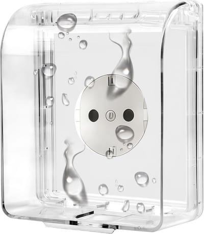 Regenbescherming voor type 86 lichtschakelaar - zelfklevend transparante afdekking - flip stopcontact - kunststof afdekking voor buiten - badkamer & slaapkamer.