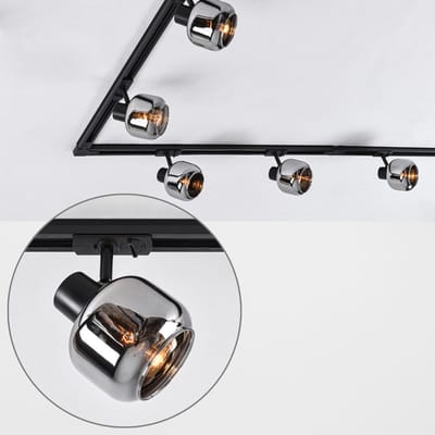 Modern 1-fase railsysteem van 3 meter met Juna smoke spots - plafondlamp