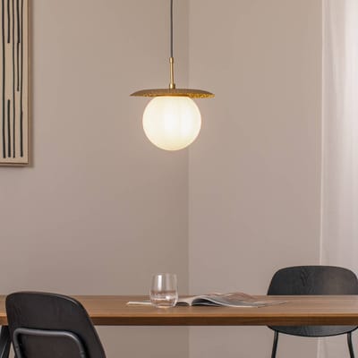 Opviq Hanglamp Anemon, goudkleurig, glas, Ø 30 cm, E27