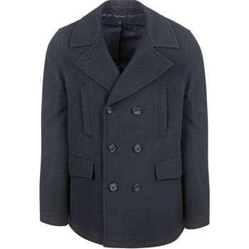 Suitable Caban Coat Wol Donkerblauw (navy) - Maat 48 - Heren - Mantels & coats