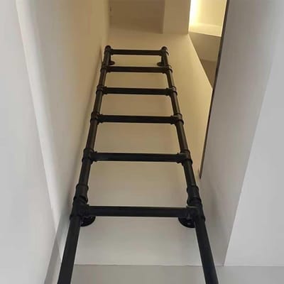 Stapelbed Ladder - Hoogslaper Trap - Veilig Omhoog - Wandmontage Ruimtebesparend - 150 cm - Zwart