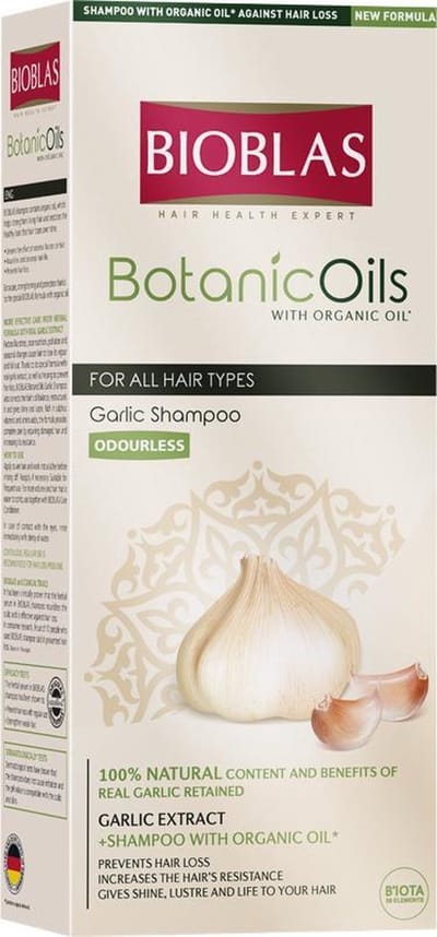 Bioblas Knoflook Shampoo (Geurloos): alle haar 360ml /Voorkomt haaruitval - Herbal shmpoo - haarverzorging