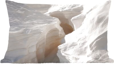 Sierkussens - Kussentjes Woonkamer - 60x40 cm - Kloof - Wit - Sneeuw