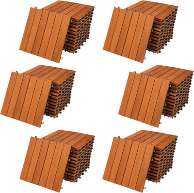 Houten Terrastegels - Balkontegels Acacia - Buiten Leven - FSC Gecertificeerd - 6m² Oppervlakte - Natuurlijk Hout