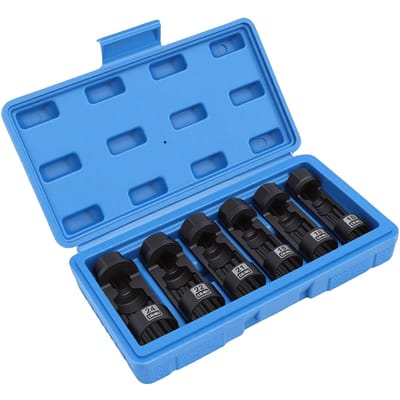 Jeu de 6 douilles pour écrou de jambe de suspension 16mm 18mm 19mm 21mm 22mm 24mm Kit de douilles pour outil de retrait d'écrou de jambe de suspension black