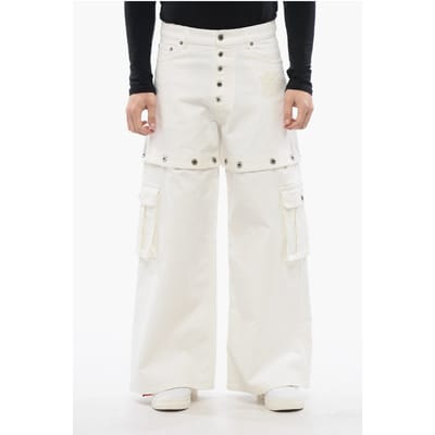 Baggy Fit Jeans met geborduurd logo in wit