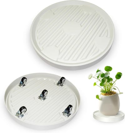 2x Plantenroller Onderstel 30cm - Verrijdbaar Plantenbak Verhoger - Stevig met Verborgen Wielen