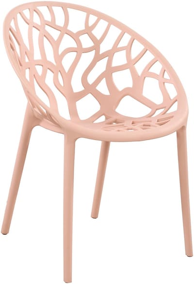 CLP Hope stapelbare Tuinstoel - Weerbestendig & UV-bestendig - Kunststof Stoelen met Armleuningen - Modern Design - roze