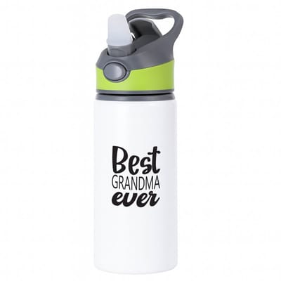 Hacebo® - Best grandma ever waterfles met rietje groen - Oma - oma mama - Moederdag - cadeau - verjaardag - Oma - water fles - 650ML