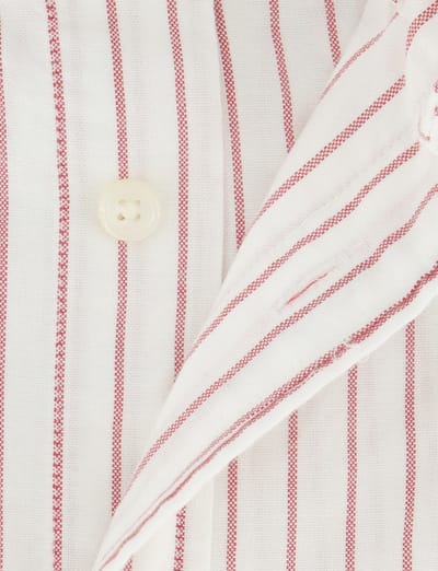 Gant overhemd wit Regular Fit roze gestreept
