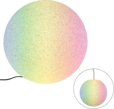 QAZQA nura - Moderne Dimbare LED Vloerlamp | Staande Lamp bol met Dimmer - 1 lichts - H 74.7 cm - Grijs - Buitenverlichting