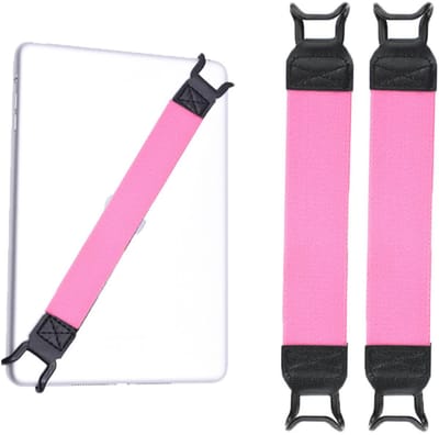 2-stuks Tablet polsband - Elastische tablet handband - Tablet valbeschermingsband - Multifunctionele tablet handgreepband - Elastische band - 20 cm - Geschikt voor 10,5-inch tablets en e-readers - Roze