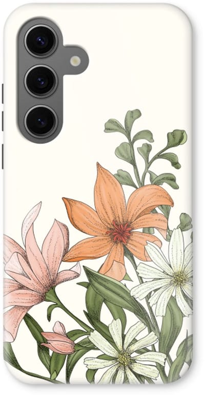 Case Company® - Hoesje geschikt voor Samsung Galaxy S24 hoesje - Floral bouquet - Tough Case - Maximale Bescherming alle Kanten en Schermrand