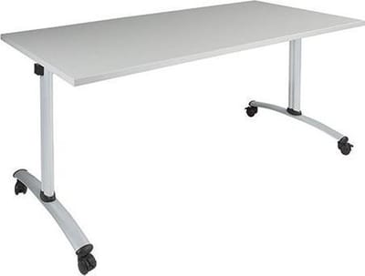 Verrijdbare klaptafel Perudo breed 120CM diep 80CM bladkleur Ahorn framekleur Aluminium (RAL9006)