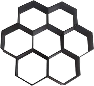 Bestratingsvorm Tuin - Betonmal Pad - Doe-het-zelf Aanleggen - Zeshoekig Ontwerp - 40 x 40 cm - Zwart