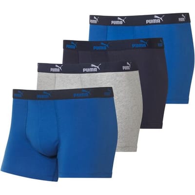 PUMA 4 heren boxers (Blauw/grijs, L)