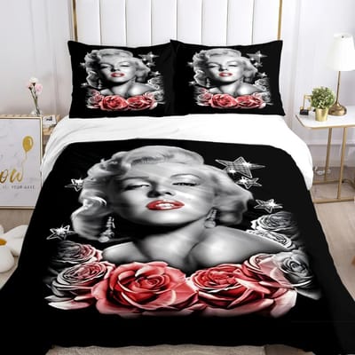 Marilyn Monroe Dekbedovertrek Dekbed Angst Beddengoed Sets Zachte Dekbedhoes En Kussenslopen Voor Tieners Jongen Enkel Dubbel Queen King 175X220cm-3pcs