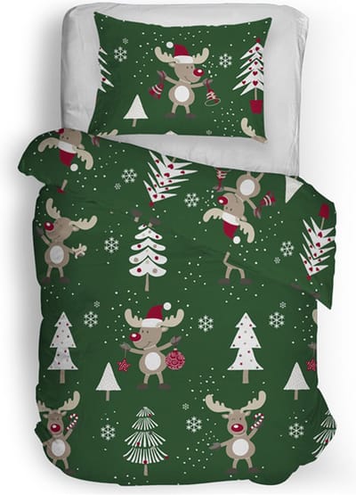 Snoozing Gina Dekbedovertrek - Eenpersoons - 140x200/220 cm - Groen