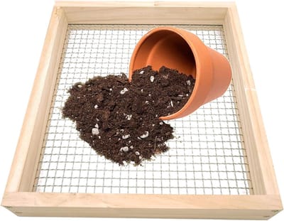 Bodemzeef - Compostzeef Tuinzeef - Tuinieren Compost Scheiden - Robuust Houten Frame - 29x325x5cm